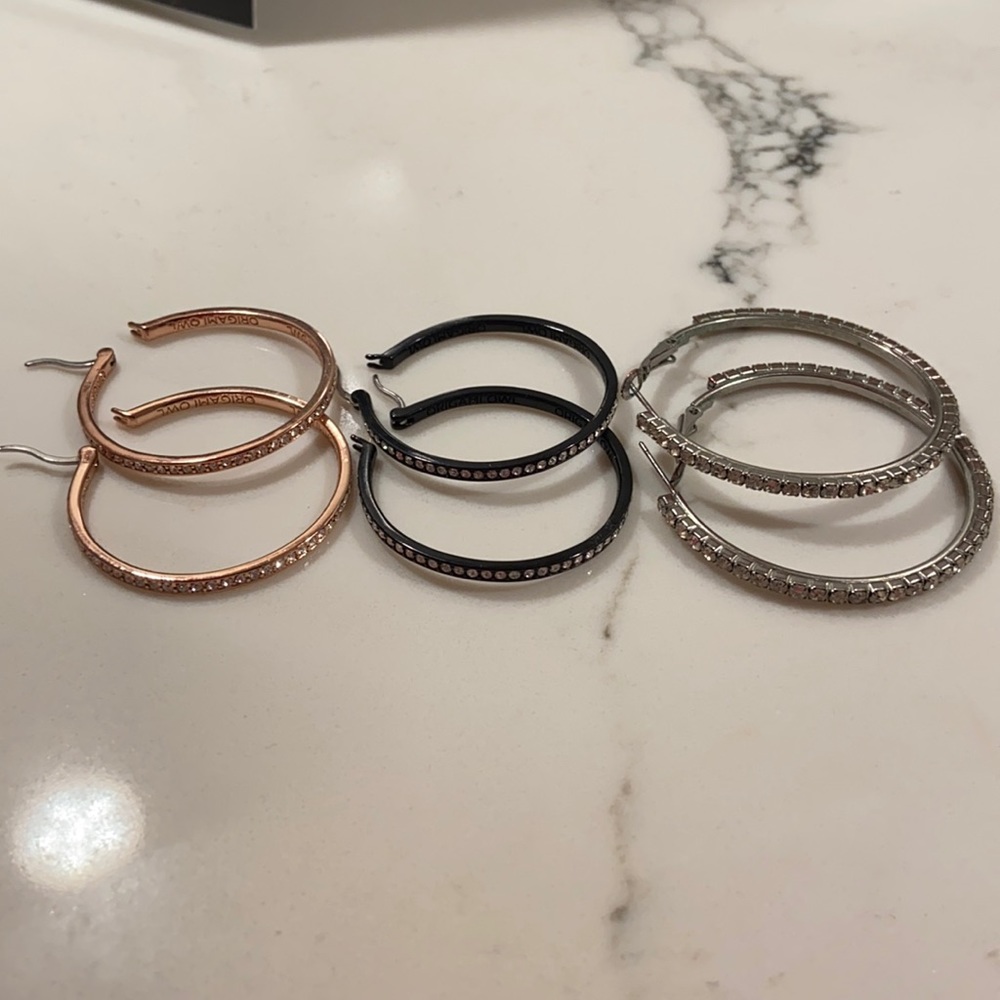 3 Rhinestone Hoops